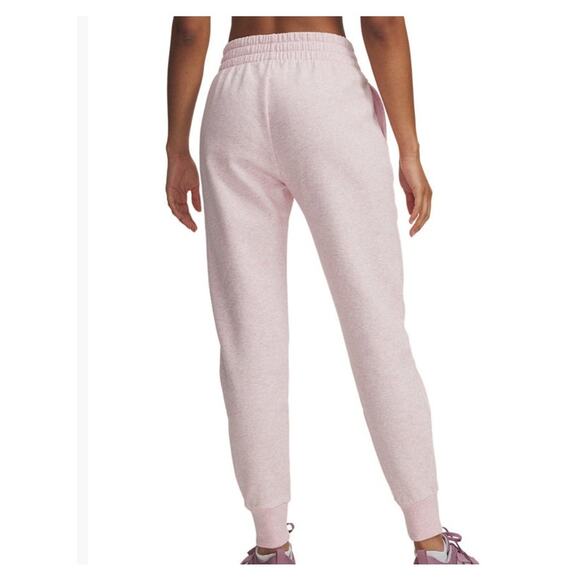 NWT Under Armour Women's Rival Fleece Joggers Pants Light Pink S - Picture 2 of 7